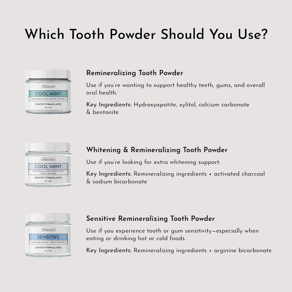 Remineralizing Tooth Powder – Fluoride-Free Natural Oral Care – Gently Cleans & Whitens – Supports Strong Teeth & Fresh Breath – Vegan, Non-GMO, Made with Clean Ingredients (Regular, REMINERALIZING)