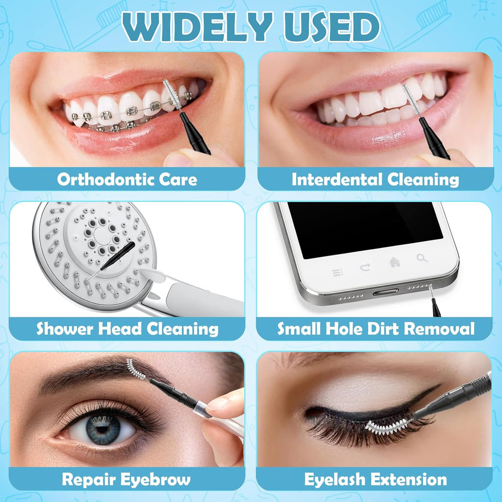 120 Pieces Braces Flossers for Cleaner Interdental Brushes Between Teeth, Toothpick Dental Tooth Flossing with Soft Bristles 360° Bendable Oral Dental Hygiene Flosser Cleaning Tool