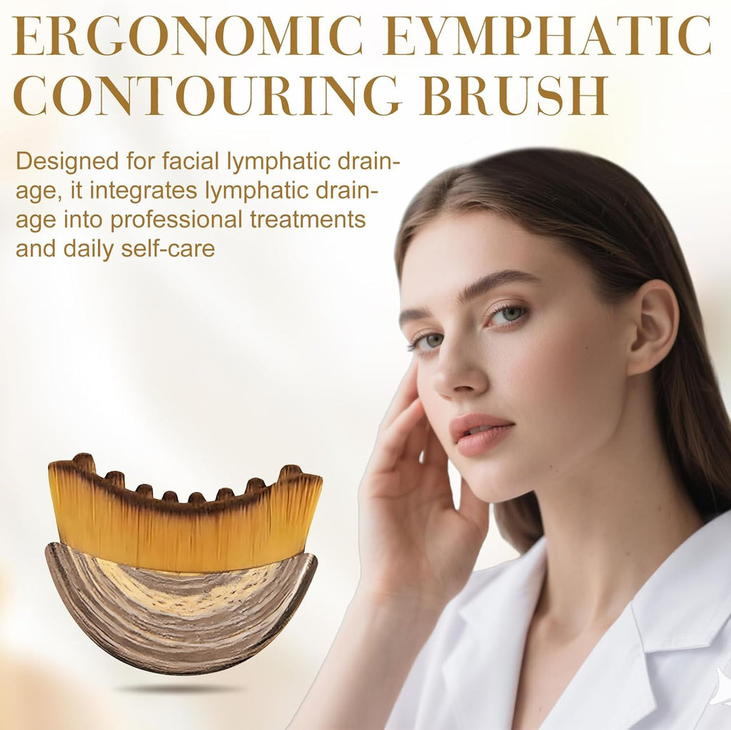 2 PCS ymphatic Contour Face Brush, Dry Brushing Face Brush, Lymphatic Drainage Massager for Face, Ergonomically Designed to Fit The Skin Precisely and Relieve Fatigue