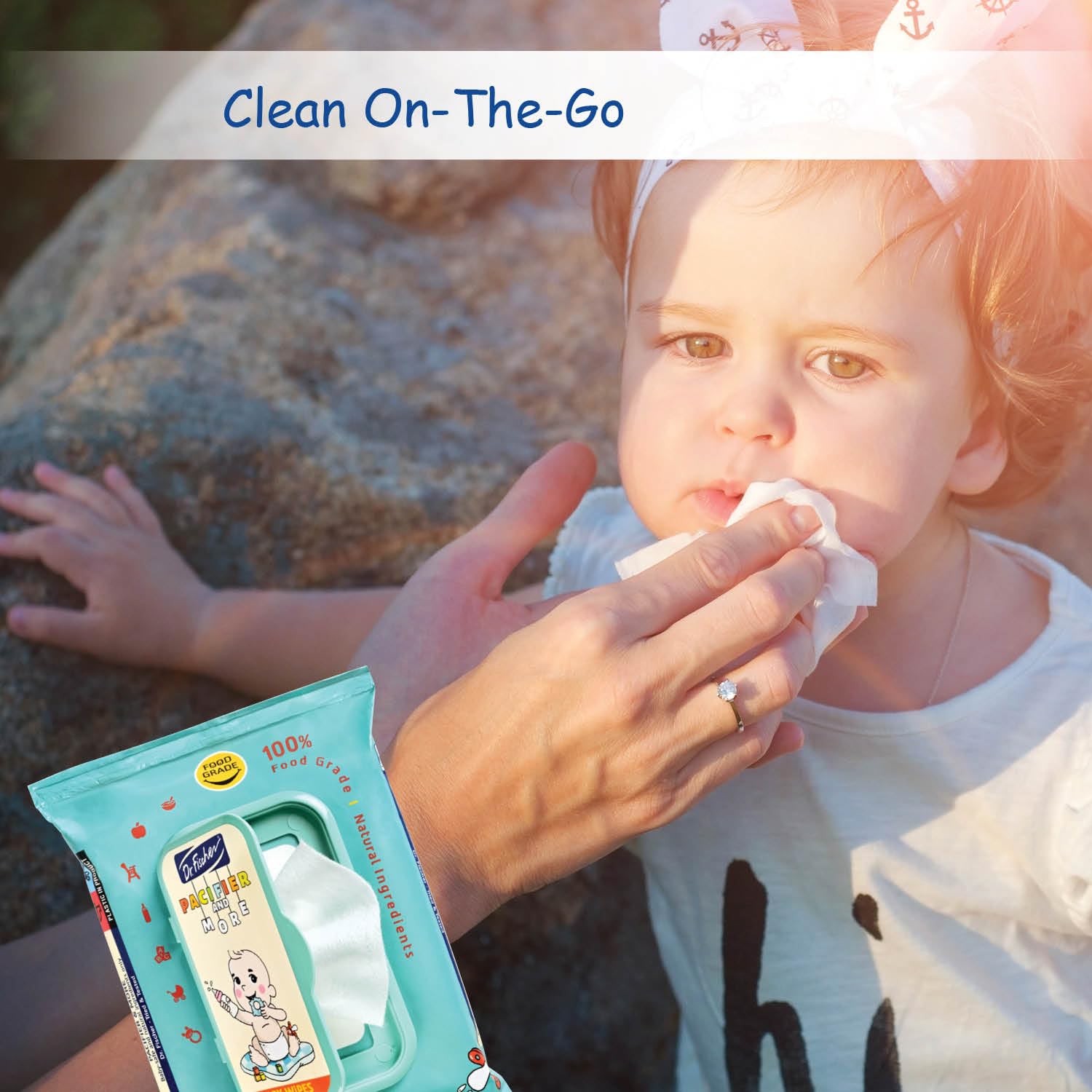 Dr. Fischer Pacifier Wipes, 100% Food Grade, Non-toxic for Bottles, Paci, Toys, Pumps, and More
