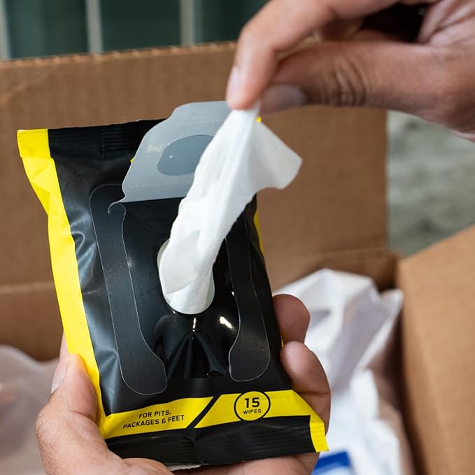 Mando Deodorant Wipes - 24 Hour Odor Control - Aluminum Free, Baking Soda Free, Skin Safe (15 Count (Pack of 3)