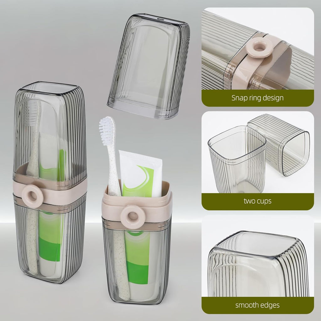 Toothbrush Travel Case,Clear Travel Toothbrush Case, Portable Plastic Dental Care Storage Container, Transparent