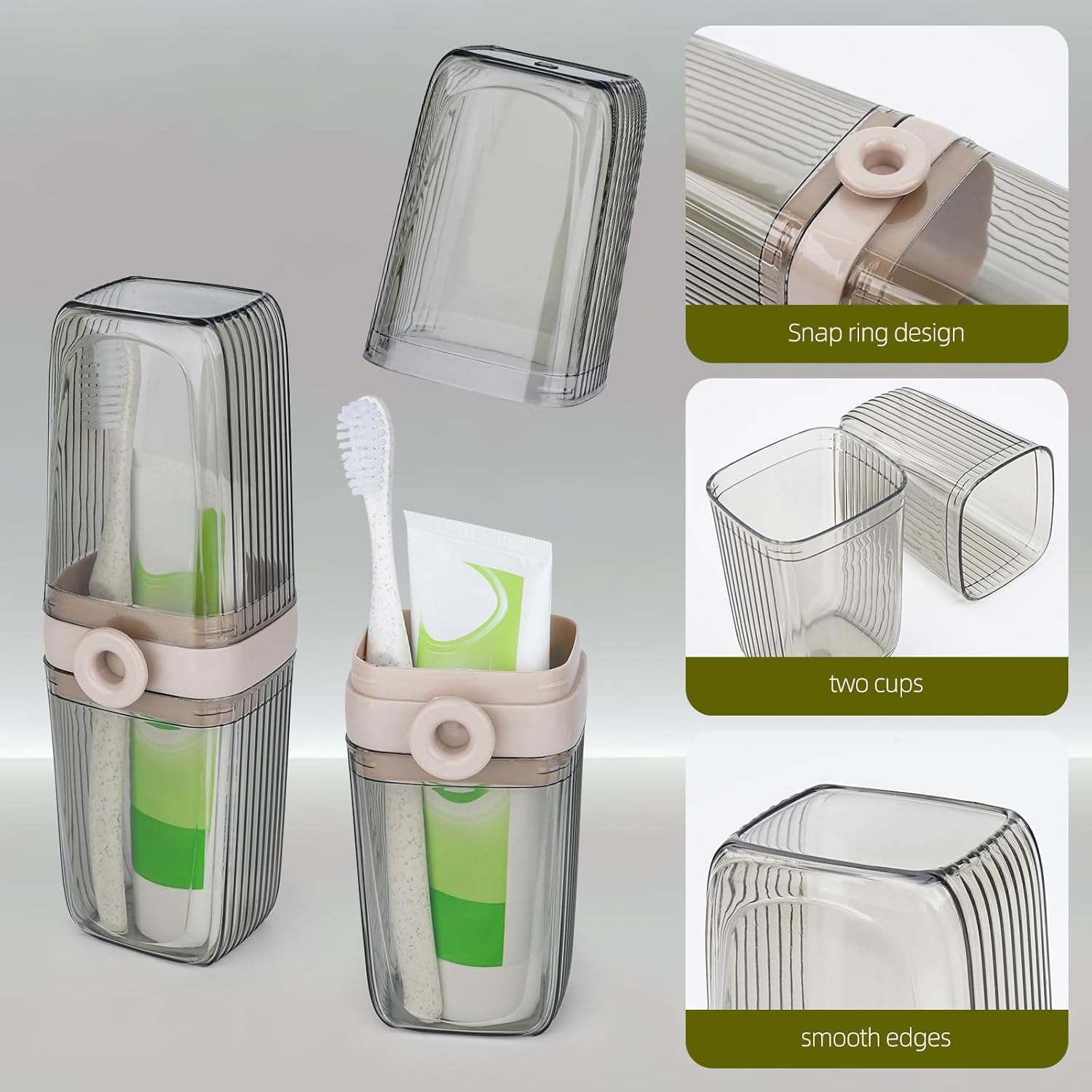 Toothbrush Travel Case,Clear Travel Toothbrush Case, Portable Plastic Dental Care Storage Container, Transparent