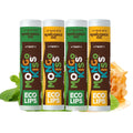 Eco Lips Mongo Kiss Organic Lip Balm 4 Pack - 100 Percent USDA Organic - Soothe, Moisturize Dry, Cracked and Chapped Lips - Made in USA (Peppermint & Vanilla Honey)