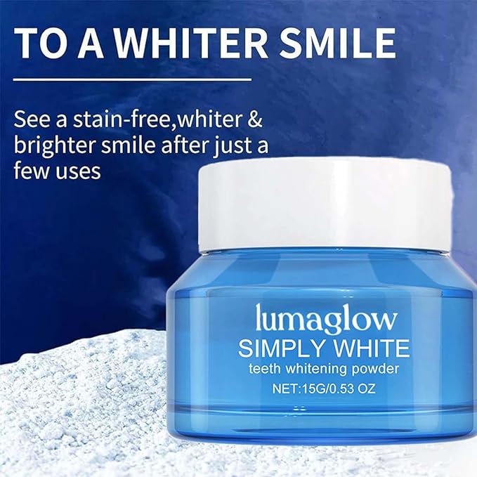 Lumaglow Natural Whitening Powder, Shimmer Deluxe Teeth Whitening Powder, Lumaglow Whitening Powder, Natural Teeth Whitener, Instant Stain Removal, Mint Flavor (3)