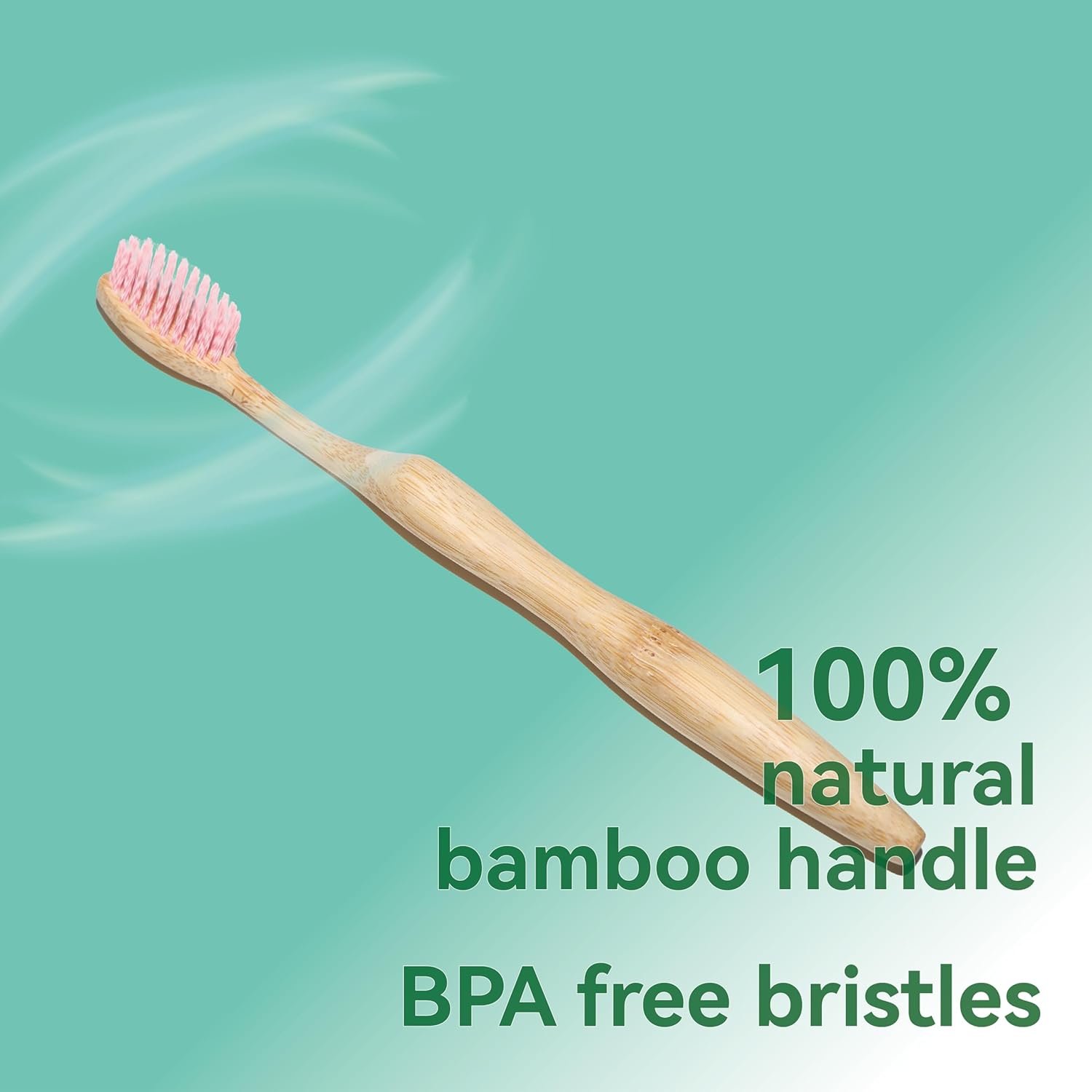 Bamboo Toothbrushes for Adults, BPA Free Bristles, Medium Soft, 5 PCS Bamboo Toothbrush for Dental Hygiene, Gum Care, Compostable, Eco Friendly, Compostable and Sustainable (Pink)