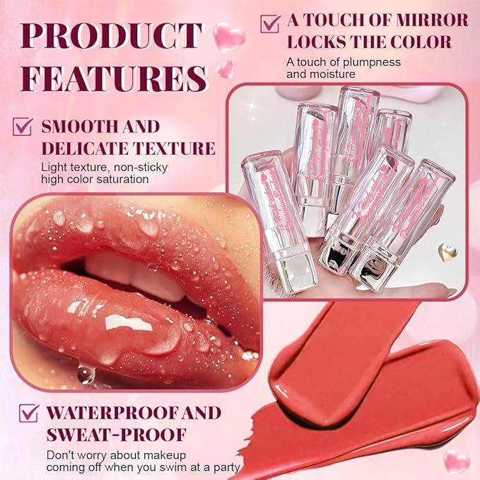 Plumper Moisturizing Butter Lipstick for Women, Natural Tinted Lip Balm Shine Nourishing Hydrating Lip Gloss Stain for Dry Lips, Lightweight Lip Liner Care Makeup, Vegan, 2Pc Rose & Brown Black