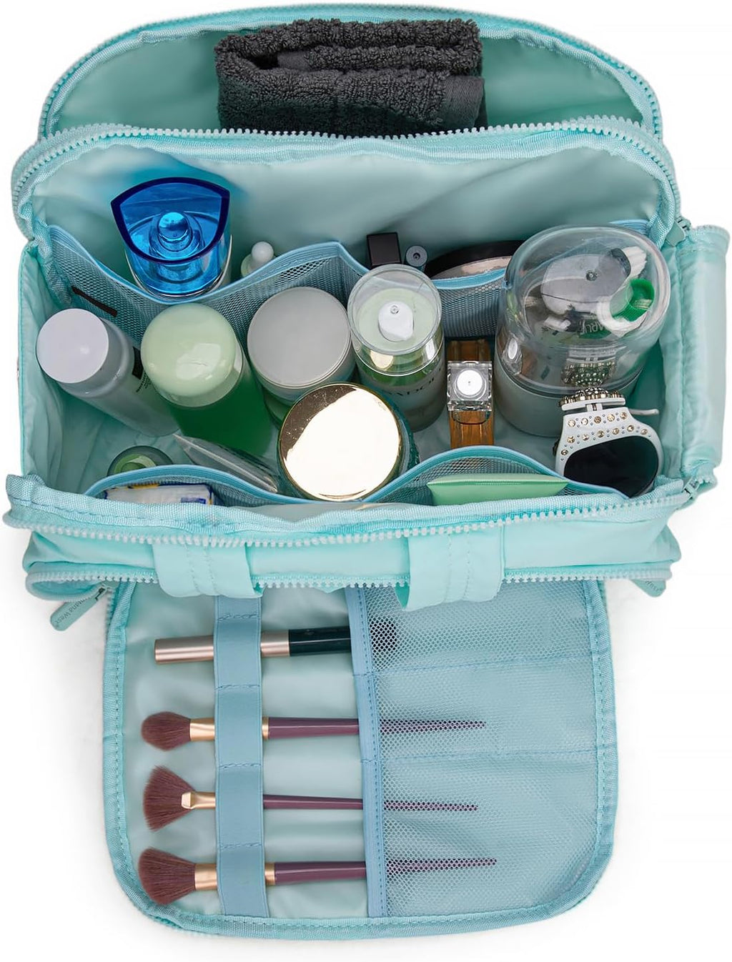 Montana West Travel Toiletry Bag Large Capacity Travel Bags Soft Makeup Organizer Lightweight Puffy Cosmetic Bag with Waterproof Compartment