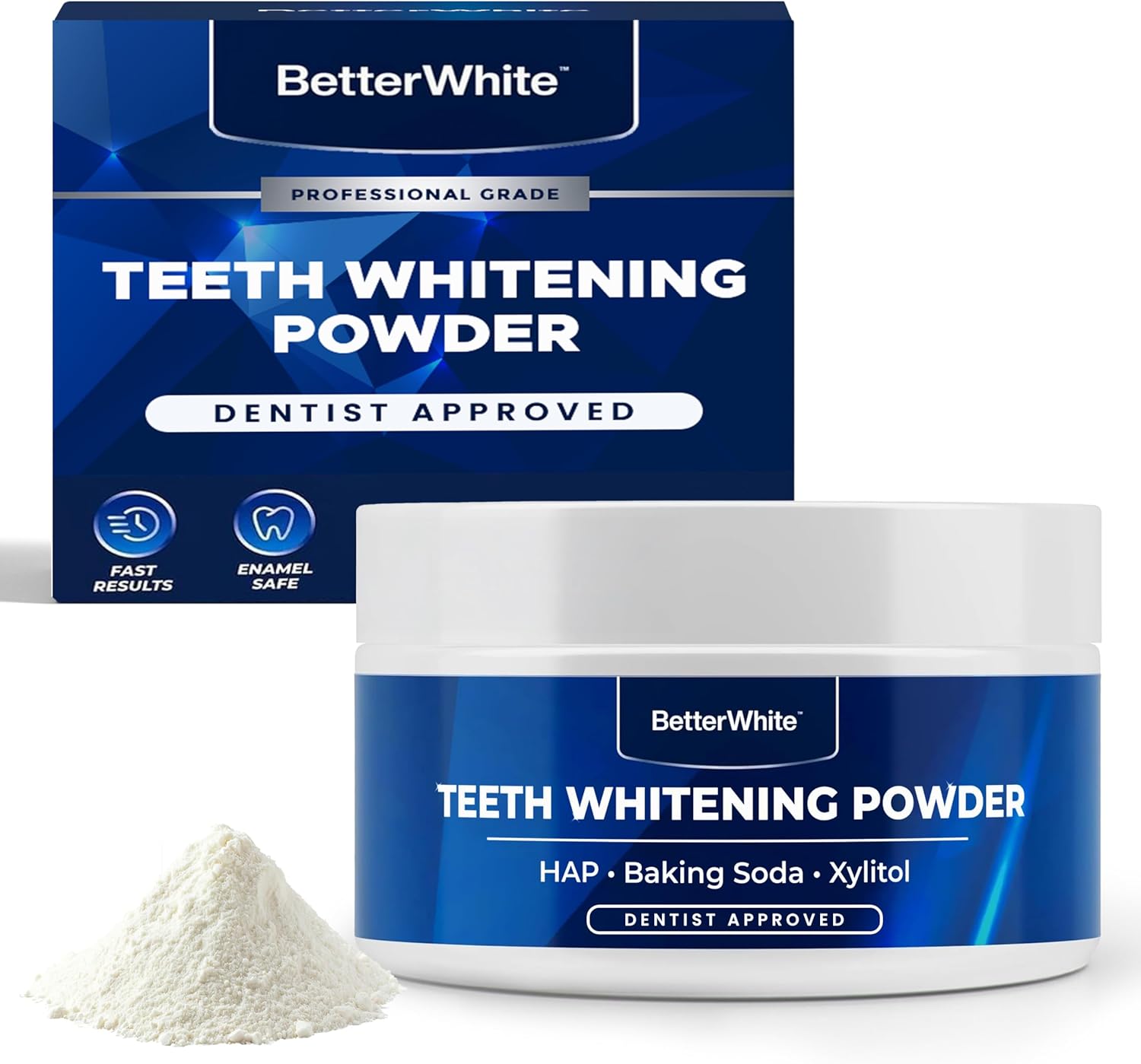 Teeth Whitening Powder - Hydroxyapatite, Remineralizing, Non-Sensitive Formula - Dentist-Approved Tooth Stain Remover & Polisher - Fluoride-Free (30 Grams)