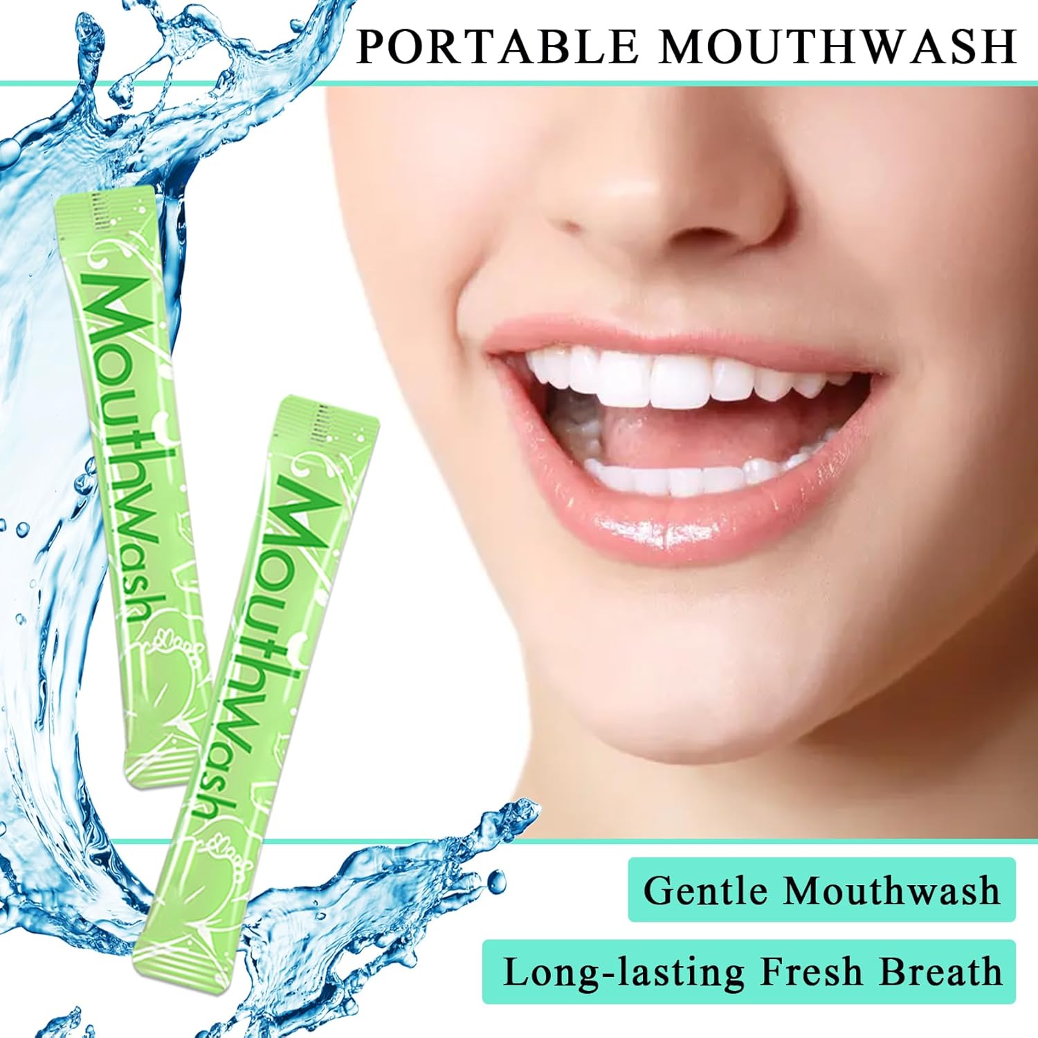 Travel Size Mouthwash,Mini Mouthwash Travel Size Bulk Portable Mouth Wash Set,Individual Small Travel Mouth Wash Packets for Fresh Breath(Pack of 60) A4