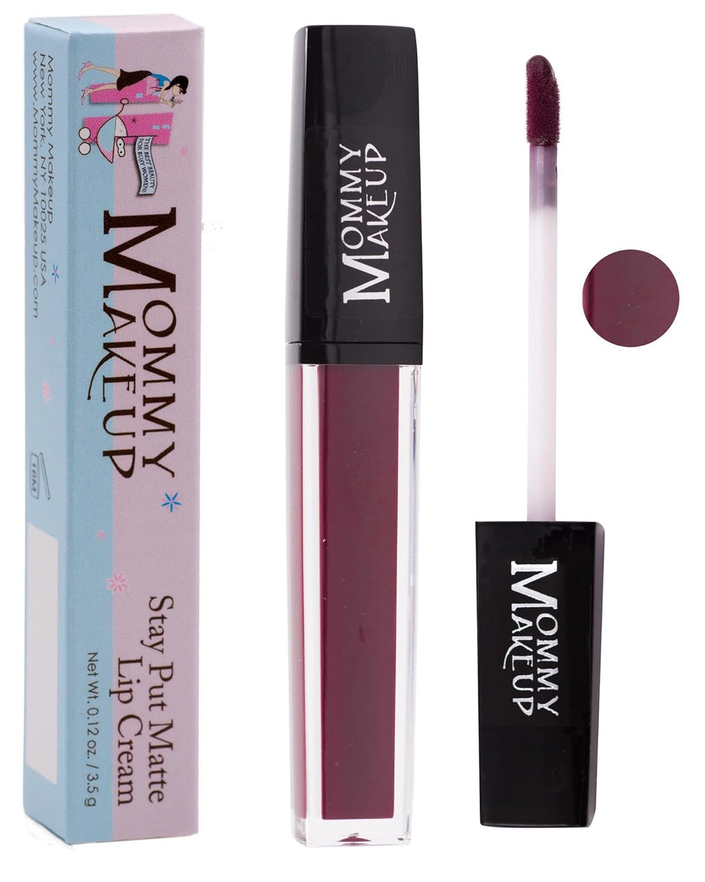 Mommy Makeup Stay Put Matte Lip Cream - Kiss-proof, Transfer-proof, Waterproof, Long Lasting Lipstick - Non-Drying Formula Infused with Vitamin E (Madonna)