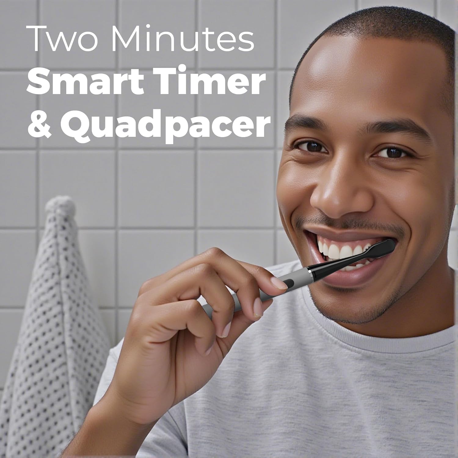 MIPOW Slim Pro i4 Electric Toothbrush Rechargeable Smart Ultra Sonic 3 Modes Magnetic Travel Case &Ceramic Dock, 60Day Long Battery Soft Bristles 2Heads IPX7 Waterproof,Color-(Gray)