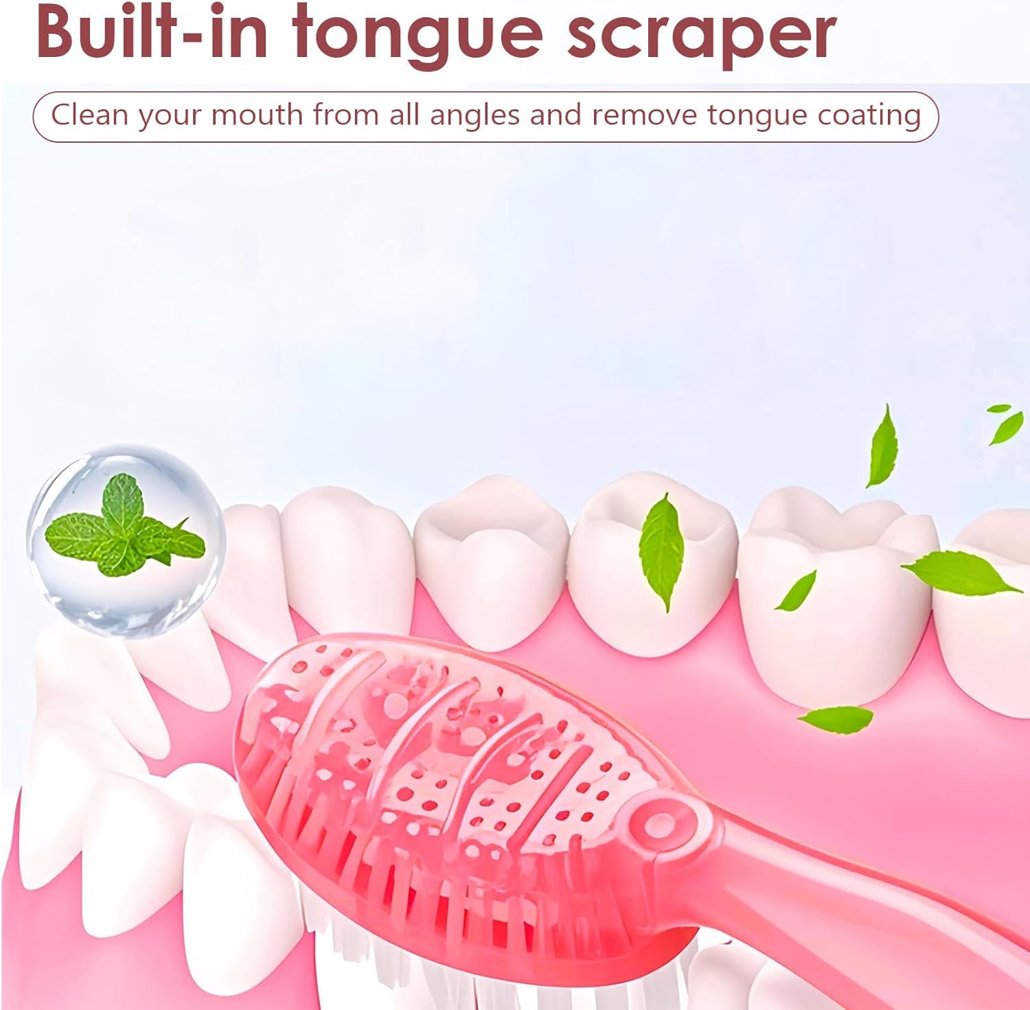 YIBLBOX 5 in 1 Toothbrush & Floss,5 in 1 mini Toothbrush & Floss & Tongue Scraper & Toothpick Set,Disposable Toothbrushes with Toothpaste, Portable Oral Care for Travel Work