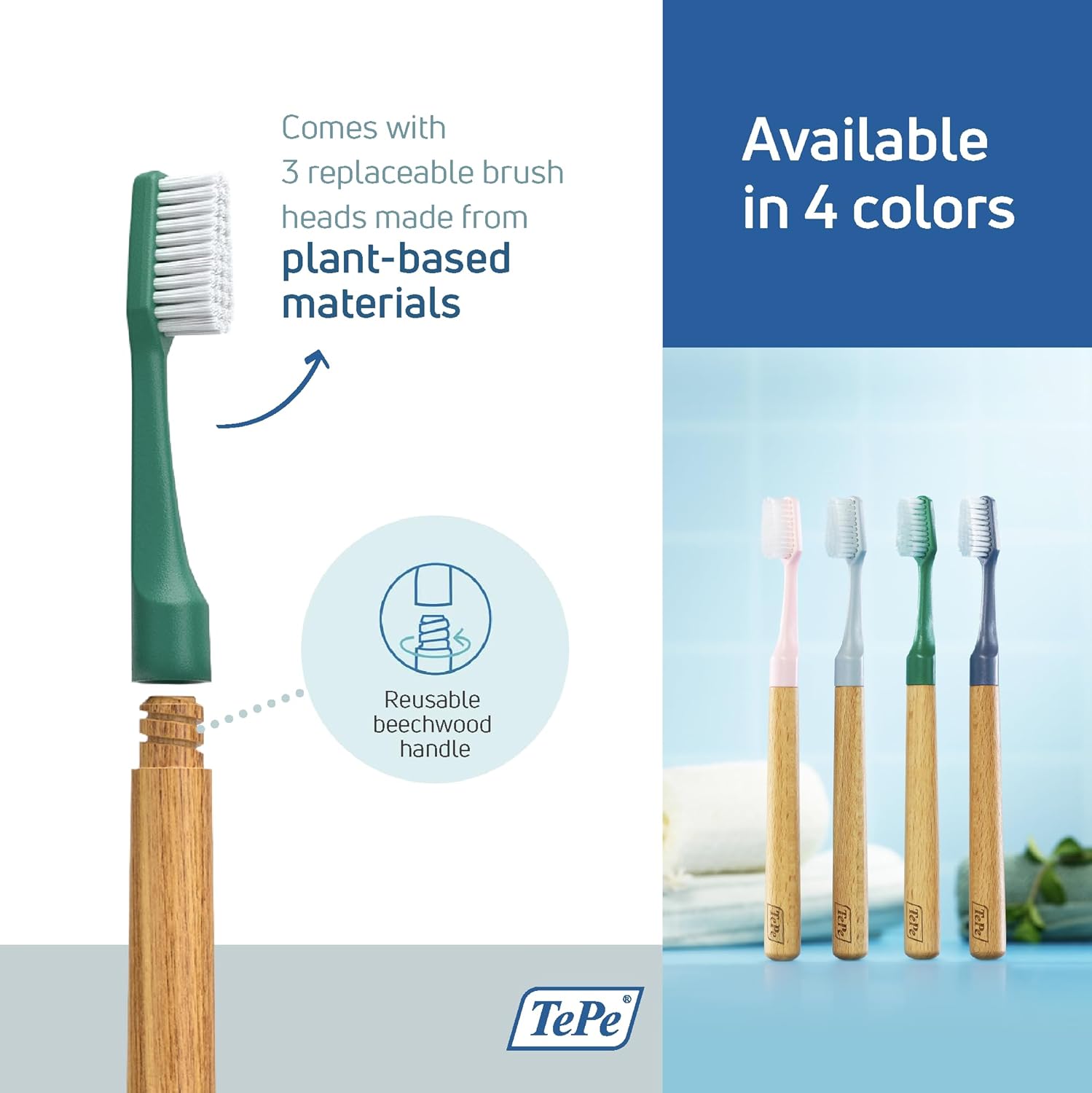 TePe Choice Toothbrush - (3 Replaceable Brush Heads)