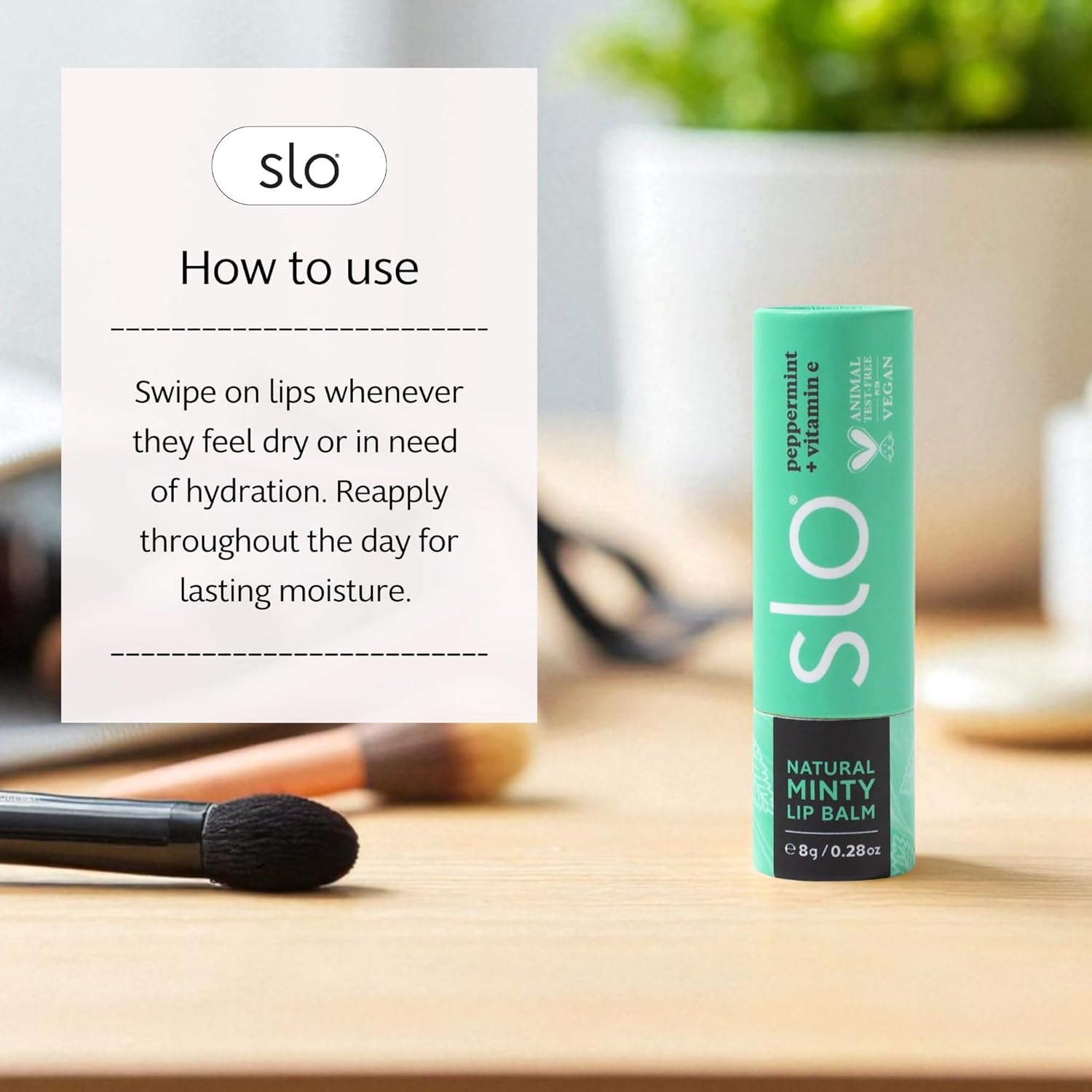 Slo | Natural Lip Balm - All Natural Ingredients, Vegan & Cruelty Free, Hydrating & Soothing, Plastic Free | Pina Colada + Zinc & Peppermint + Vitamin E & Vanilla + Cacao - 3 Pack (3 x 0.28oz/8g)