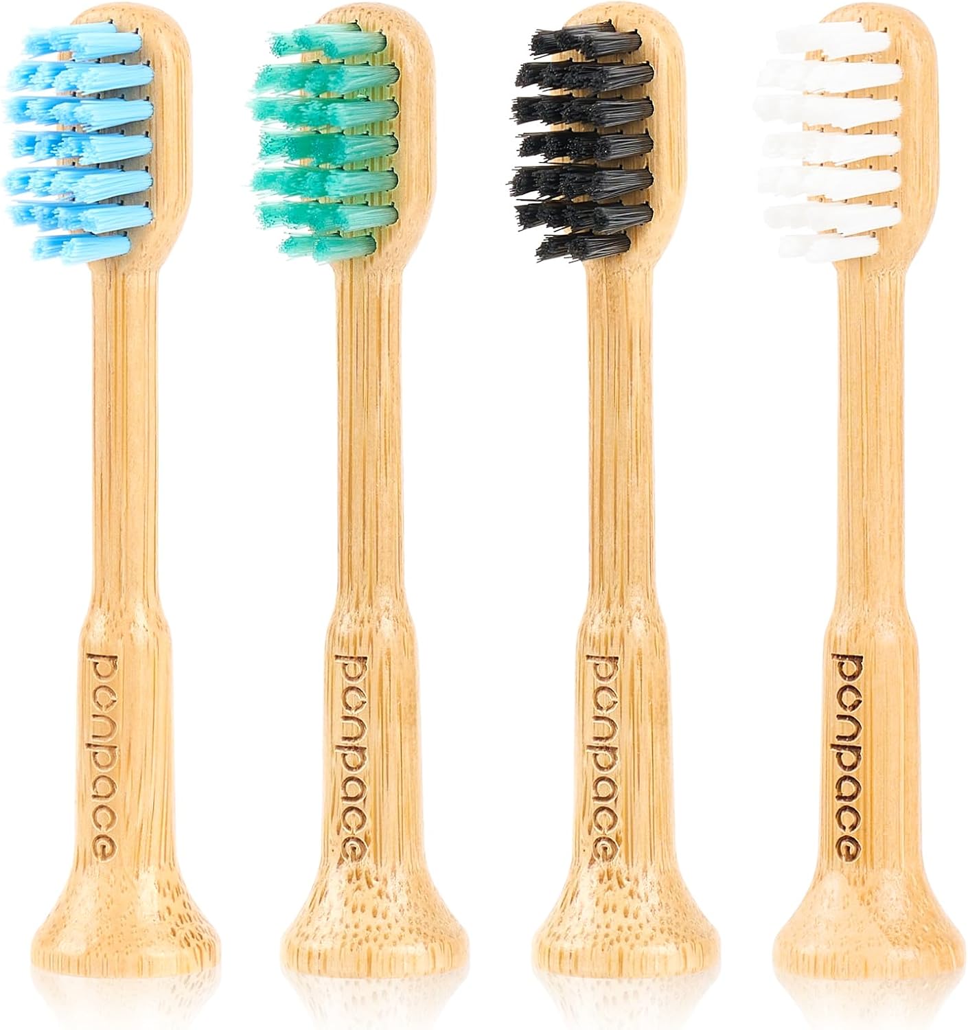 Bamboo Toothbrush Heads Compatible with Philips One by Sonicare, Soft Castor-Oil Bristles, Biodegradable Toothbrush Replacement Heads, Eco-Friendly & Daily Cleaning