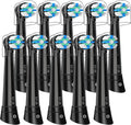 10 PCS Replacement Heads Compatible with Oral B IO 2/3/4/5/6/7/8/9/10/Deep Clean Series Electric Toothbrush, Medium Softness Brush Heads Compatible with Oral B IO for Teeth and Gums Care (Black)