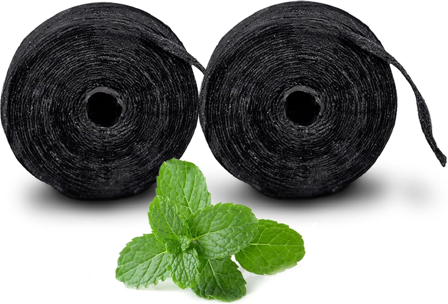 Xlent Expandable Dental Floss Treated Activated Charcoal, Xylitol Natural Based Wax (Mint, Pack of 2 (Refills Only))