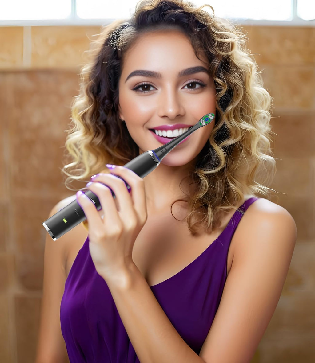 Replacement Toothbrush Heads Compatible with AquaSonic Black Series Vibe Series Duo Pro Elite Series Electric Toothbrush, 12 Count, Black