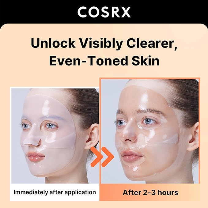 COSRX The Alpha-Arbutin Discoloration Care Hydrogel Face Masks Skincare 3 EA, Collagen Face Mask, Travel Essentials, Overnight Face Mask, Korean Skin Care, Stocking Stuffers