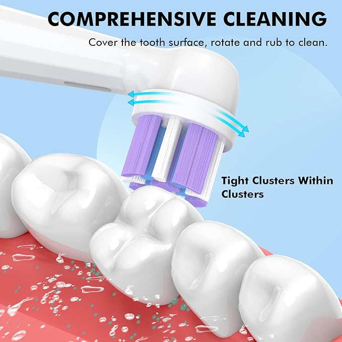 Pack of 10 Replacement Heads Compatible with Oral B iO 10 9 8 7 6 5 4 3 Series Electric Toothbrush, Medium Brush Heads, Black/White