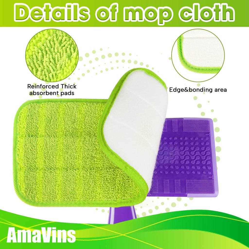 3 Pack Reusable Mop Pads for Swiffer WetJet Mops, Wet Jet Pads Refills, 12 inch Washable Microfiber Mop Pads Up to 200+ Floor Cleaning for Floor Cleaning Wet Dry Use for Any Floor Types