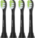 Japanese Brand Whitening Replacement Toothbrush Heads, Compatible with Philips Sonicare Click-on Handles, 4 Pack, Medium, with Tongue Cleaner (CA668, Black)