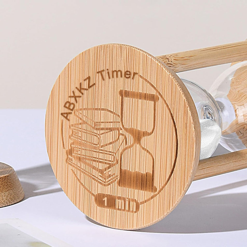 Mini Sand Timer 1 Minute, Hourglass 1 Min,Wood Sandglass,Bamboo Sand Clock- Decorative Timer for Classroom,Baking,Game,Desk Decor & Gift,White