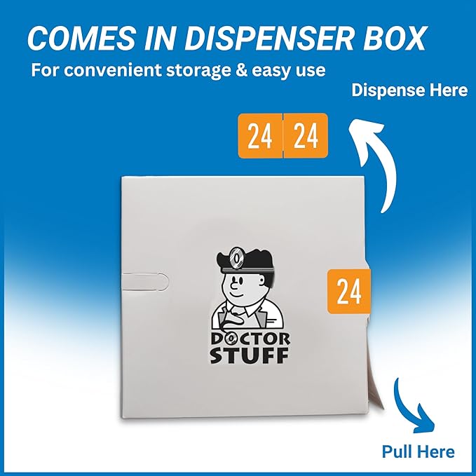 2024 Year Stickers, Doctor Stuff 2024 Chart Stickers, Orange GBS/VRE Style, USA Made Year Labels for End Tab File Folders, 500 Labels/Roll in a Dispenser Box, 3/4" x 1-1/2"