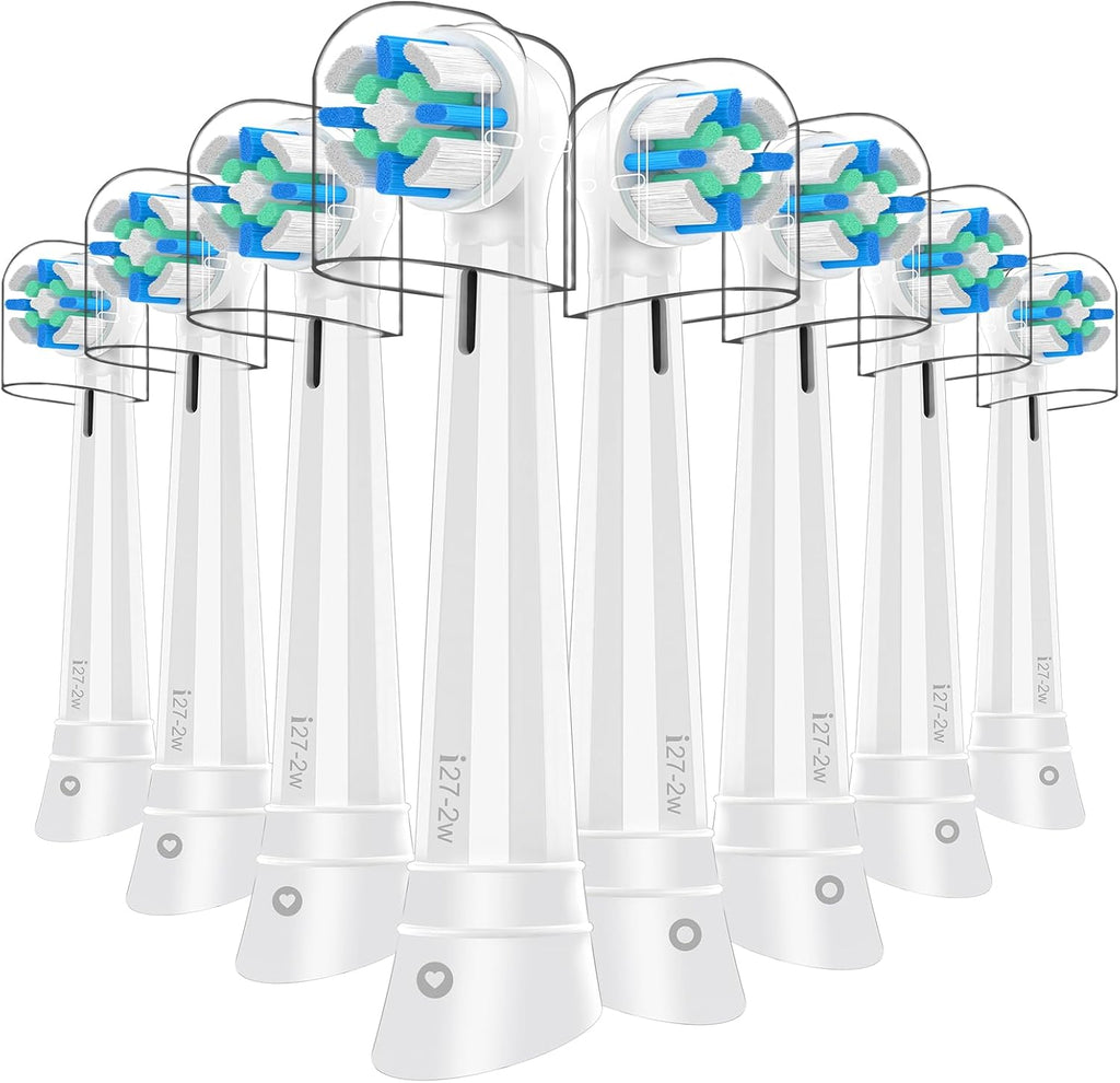 8 PCS IO Replacement Heads Compatible with Oral B IO 2/3/4/5/6/7/8/9/10/Deep Clean Series Electric Toothbrush, Brush Heads Compatible with Oral B IO for Teeth Cleaning (White)