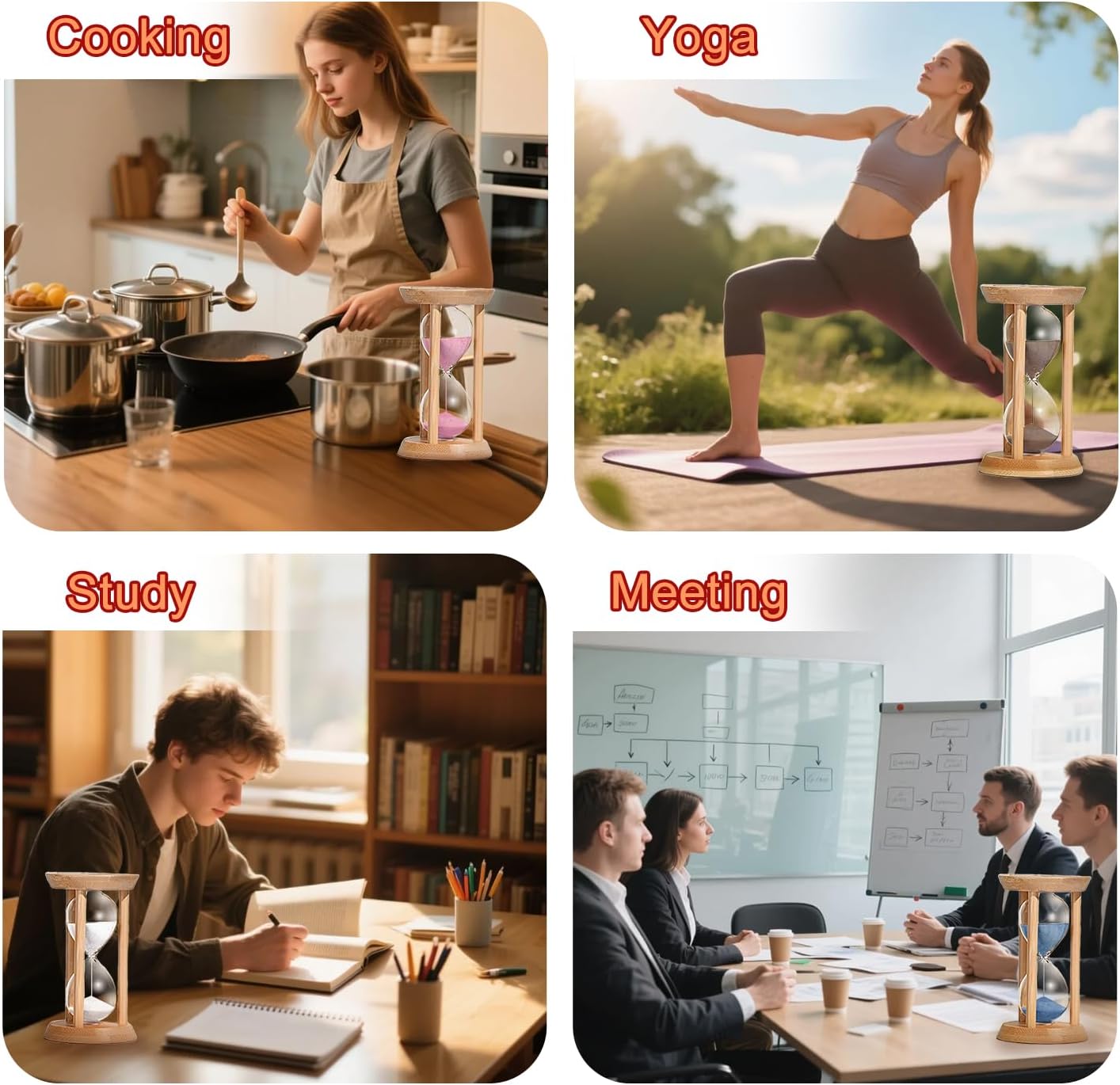 3 Minute Sand Timer, Wood Hourglass, Mini Bamboo Sandglass Timer, 3 Min Sand Clock,Unique Sand Watch for Brushing Teeth, Cooking, Game, Gift, Blue