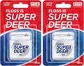 Super Deer Flat Dental Floss - Mint, PTFE Floss, Gentle on Gums, Expands & Stretches,Plaque Remover for Teeth, Shred Resistant, Floss Slides Smoothly, Easy to Use, 55 yd (2)