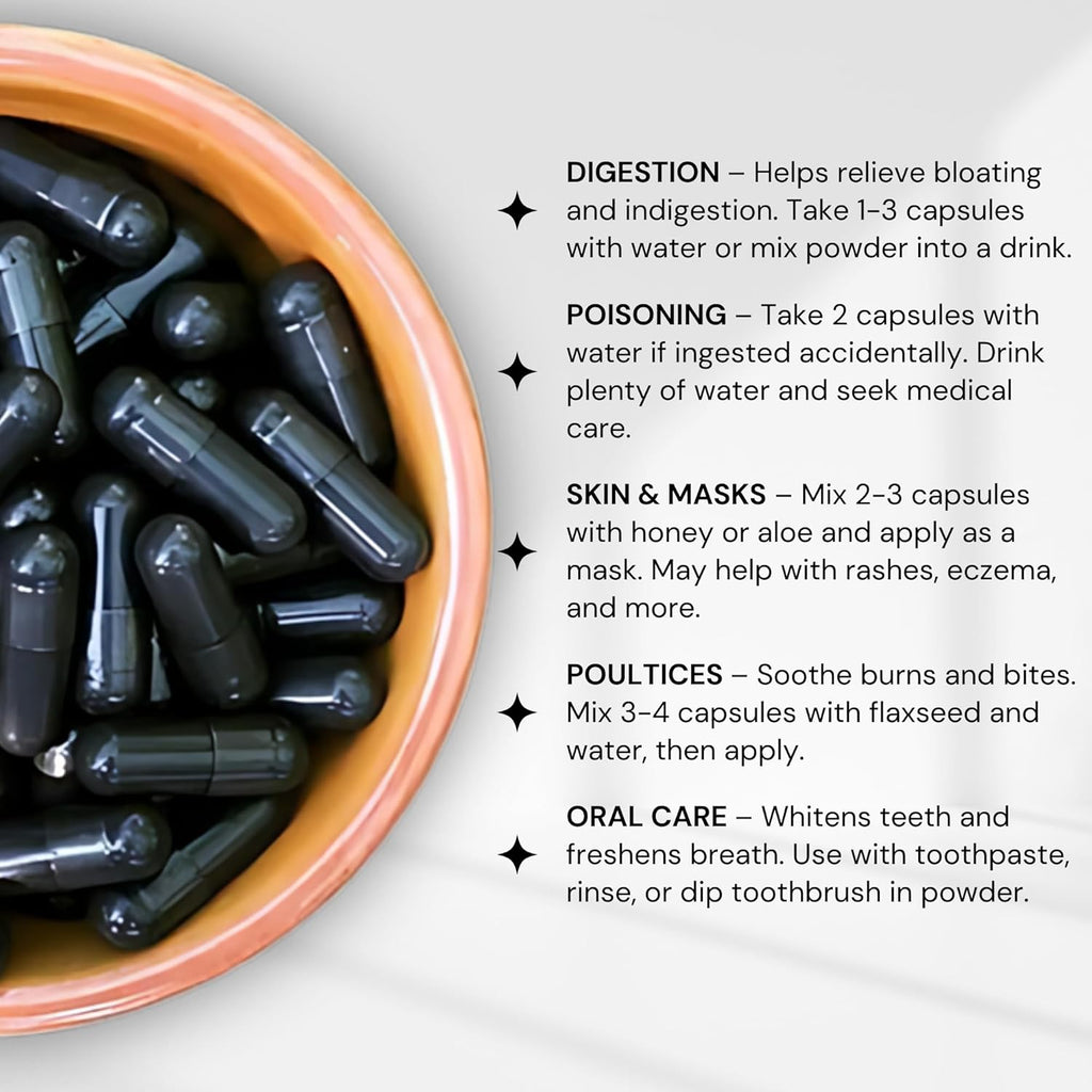 Schizandu Activated Coconut Charcoal Capsules- Supports Health - Vegan, Organic, Non-GMO, No Additives - X-Large Bottle 210 Count