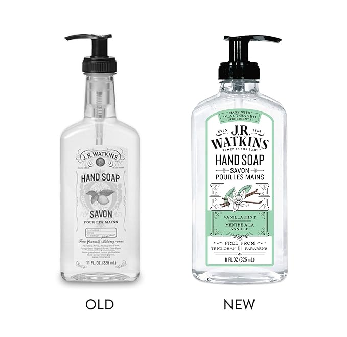 J.R. Watkins Gel Hand Soap, 3 Pack of 11 Fl Oz, Vanilla Mint