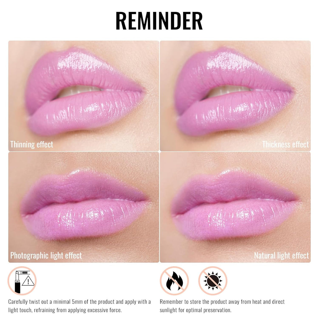 Oulac Pinky Purple Lipstick - Moisturizing Lip Stick Glossy Tinted Lip Balm, Sheer Shine Juicy Finish, Lightweight and Hydrating Formula for Dry Lip Care, Vegan 2.2g/0.07oz (10)