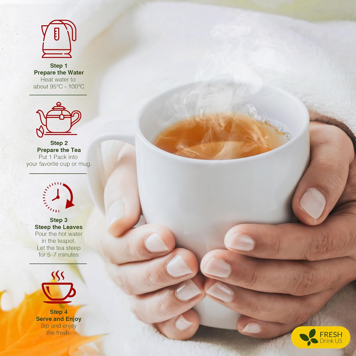 FreshDrinkUS, Yerba Mate Tea Bags | 120 Tea Bags | Traditional South American Herbal Tea – Smooth & Refreshing Flavor – Premium Quality, Sustainably Sourced. Vegan.