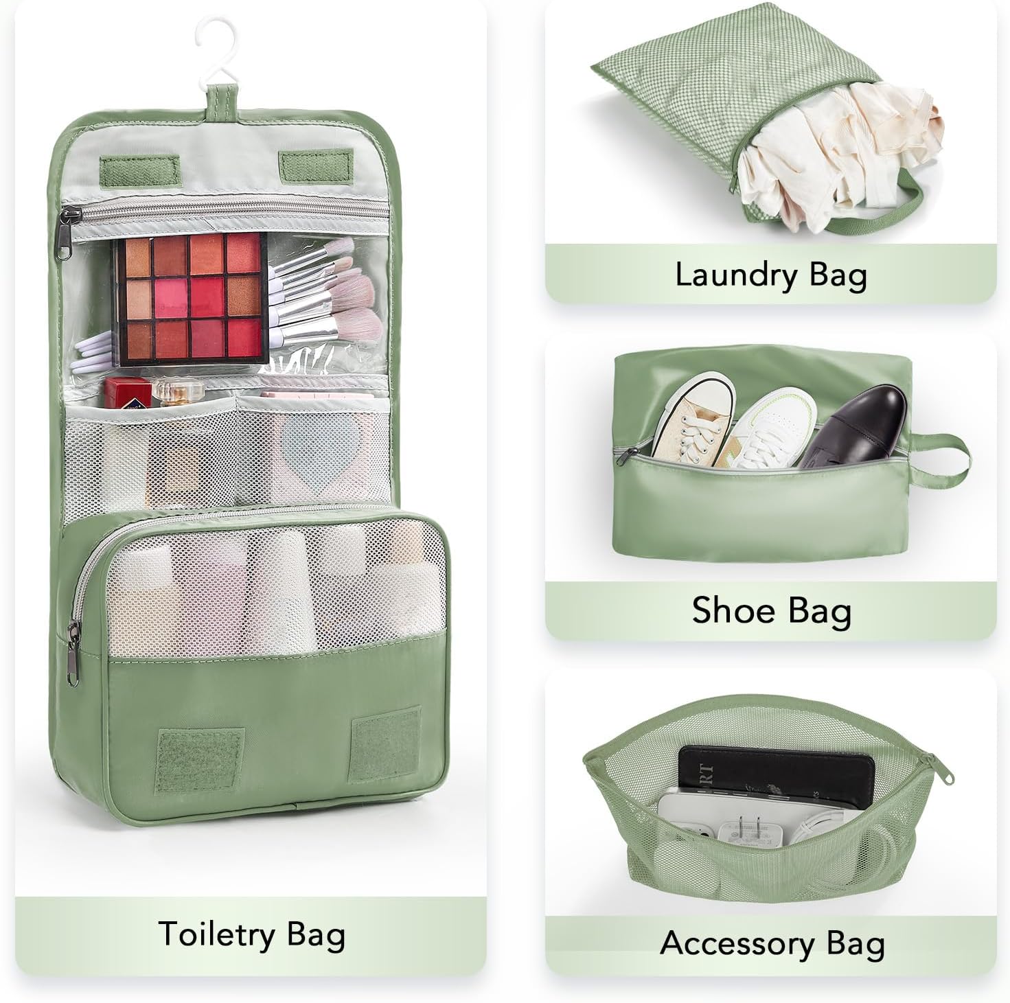 10 Set Compression Packing Cubes for Travel Essentials,Compressible Expandable Packing Cubes for Suitcase,OlarHike Luggage Organizer Bags for Travel,Handy Helper for Organizing Clothes(Matcha Green)