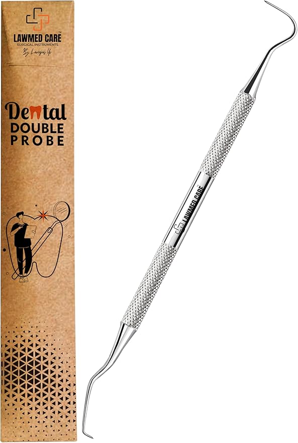 Plaque and Tartar Remover Stainless Steel Dental Tool Set - Dental Pick, Tooth Scraper - Professional Home Oral Care and Dentist Kit (Pack of 1)