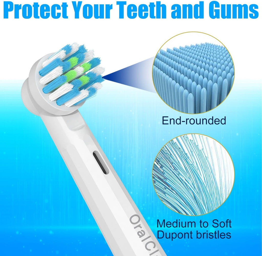 Replacement Toothbrush Heads Compatible with Oral B Braun, Medium Soft Precision Electric Brush Head Refills Fit for Oralb Pro 1000/7000/9600/500/3000/5000/6000/8000 etc, 8 Pack with Covers