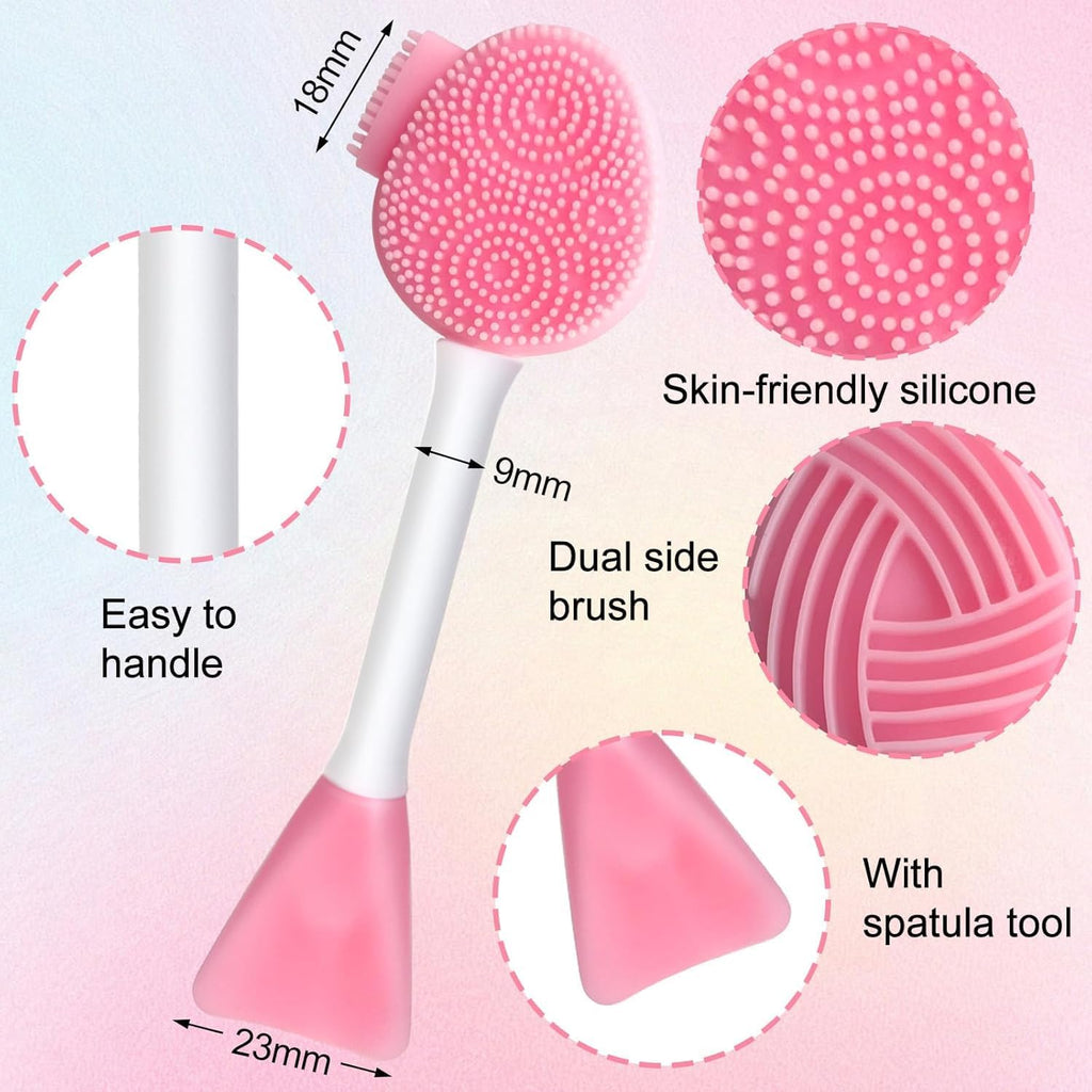 2pcs Silicone Face Scrubber Face Mask Brush Exfoliating Lip Cleansing Facial Cleansing/Wash Brush Exfoliator Blackhead Skin Care Tool Makeup Removes Dead & Dry Skin for Women Men