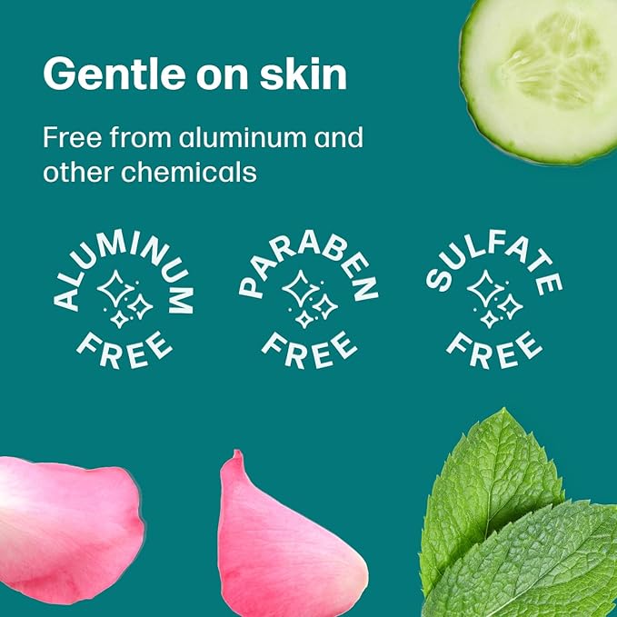 Dew Well Deodorant Wipes - On-the-Go Travel Deodorant - Fresh Mint, Rose & Cucumber Scents Body Wipes for Women - Aluminum, Paraben & Sulfate Free Mini Toiletries - 50 Count, Mint/Rose/Cucumber