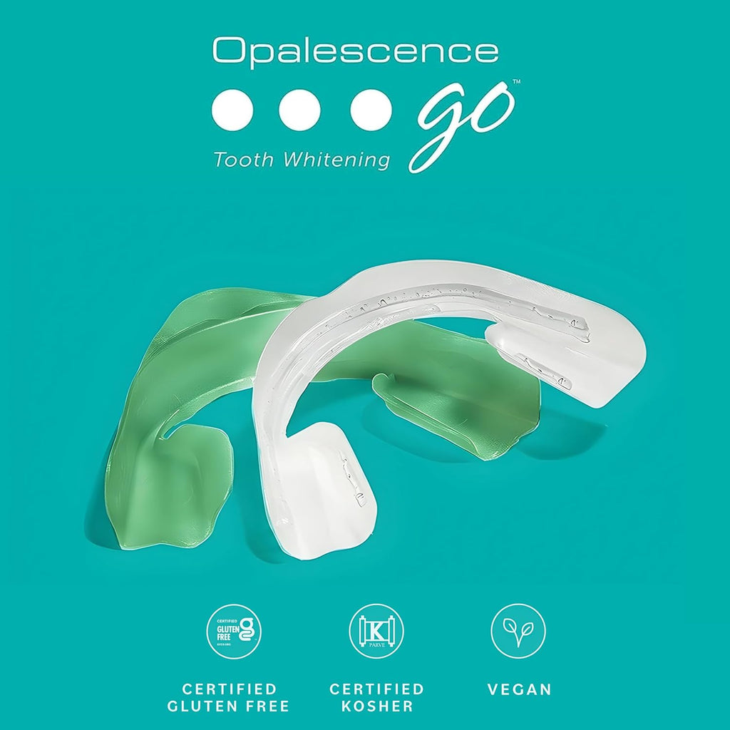 Opalescence Whitening Bundle - Opalescence Go 10% Hydrogen Peroxide Prefilled Whitening Trays and Whitening Toothpaste - Mint Flavor 5194-5166