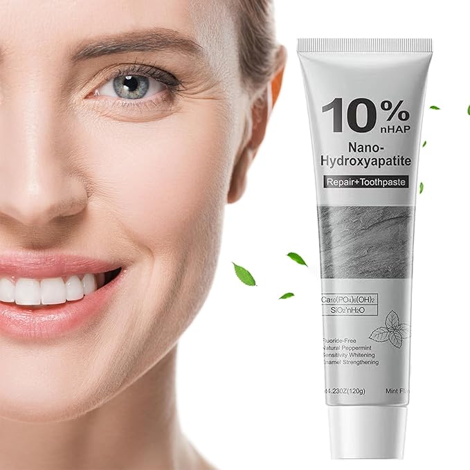 10% Nano Hydroxyapatite Toothpaste for Enamel Repair and Teeth Strengthening,Gentle Mint, Fluoride Free, Sensitive Teeth Relief, Fresh Breath (4.23 oz)
