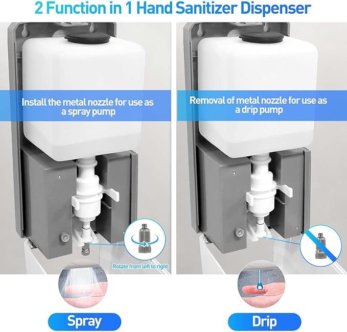 Automatic Hand Sanitizer Dispenser, Jewaytec 1000ML Wall Mounted Stainless Soap Dispenser Touchless Auto Liquid Dispenser for Office, Home, Restaurant