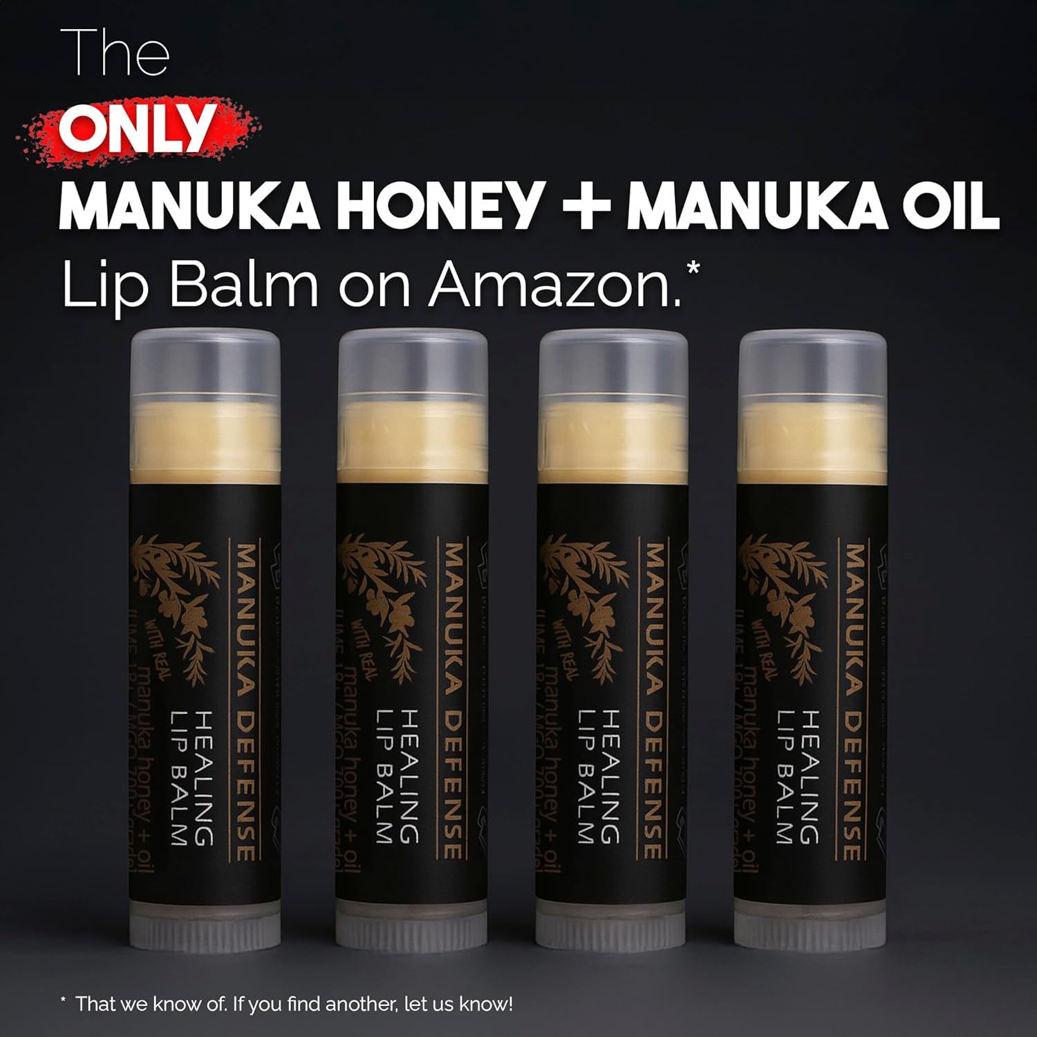 BALM OF GILEAD Manuka Defense Healing Lip Balm - Intensive Moisture Therapy in Tube w/Manuka, Tea Tree & Cooling Peppermint - Ideal for Chapped & Cracked Lips - Beauty Pack Of 4-0.15 oz