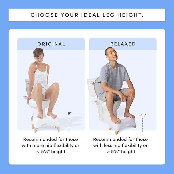 TUSHY Ottoman: A Premium Toilet Stool for The Bathroom, Modern Sleek Design | Squatting Position Helps Improves Bowel Health & Relieves Constipation (Relaxed 7.5" White/Bamboo)