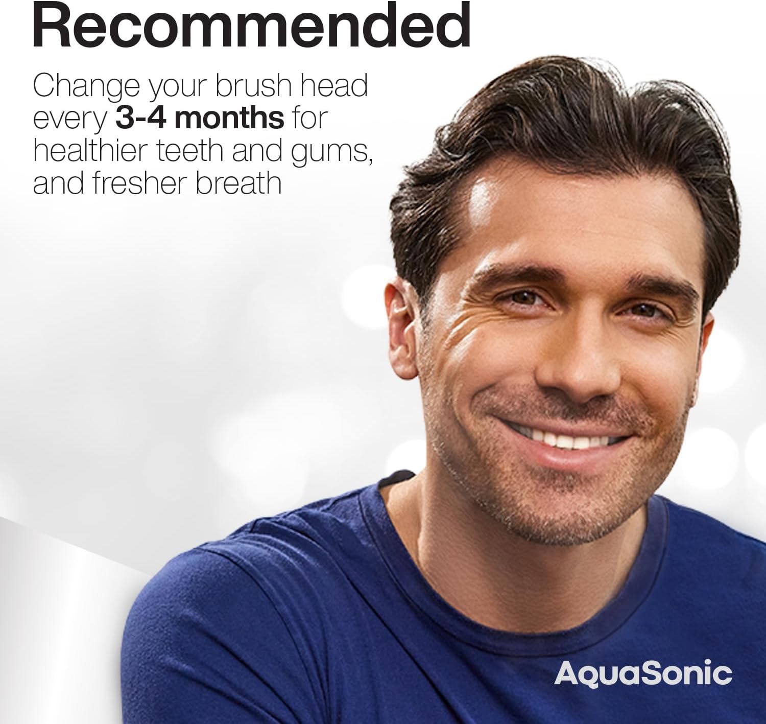 AquaSonic Proflex Replacement Brush Heads | ADA Accepted | for Whiter Teeth & Gum Care | Compatible with Many AquaSonic Toothbrush Handles (8 Pack White)