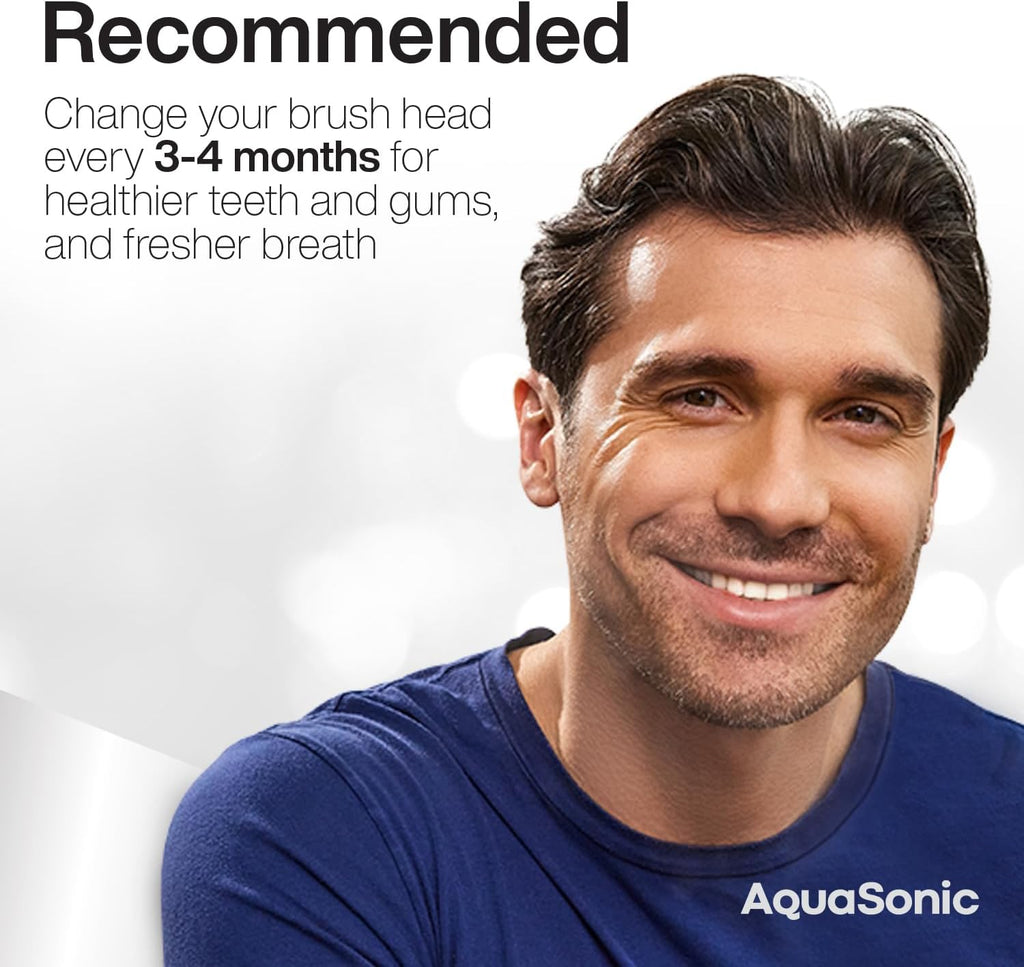 AquaSonic Proflex Replacement Brush Heads | ADA Accepted | for Whiter Teeth & Gum Care | Compatible with Many AquaSonic Toothbrush Handles (3 Pack White)