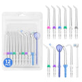 12PCS for Waterpik Replacement Heads, Replacement Picks Water Flosser Replacement Tips for Water Pik(6 Classic Jet Tips + Other 6 Different Tips)