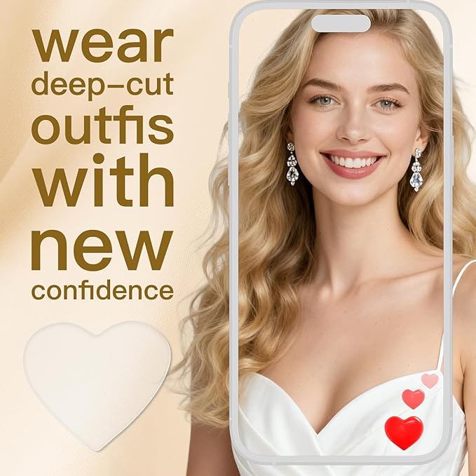 1PC Heart-Shaped Silicone Chest Wrinkle Pads – Reusable Anti-Wrinkle Chest Patches for Women – Firming & Smoothing Chest Lines – Medical-Grade Silicone Chest Pads for Overnight Skincare